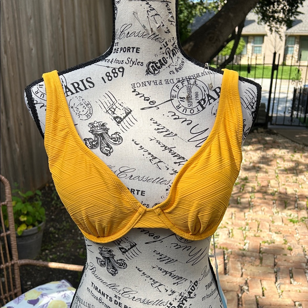 Cupshe Mustard Yellow Underwire Bikini Top